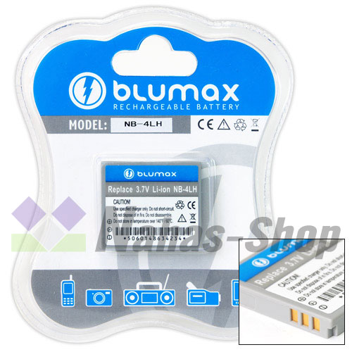 Original Blumax Ersatz Akku F&uuml;r Canon Ixus Powershot Sd200 Sd-200 Nb-4l